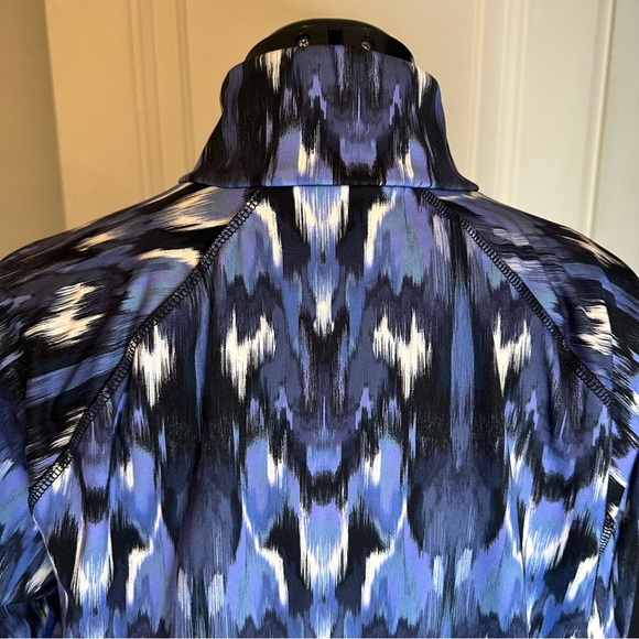 Talbots Long Sleeve Top with Blue and Black Pattern HALF ZIP PULLOVER - Picture 7 of 12